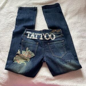 Vintage Ed Hardy Embellished Low Rise Jeans